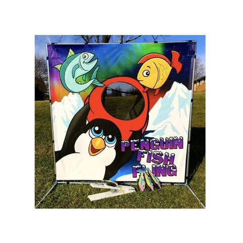 POGO Inflatable Bouncers Penguin Fish Fling Interactive Carnival Frame Game by POGO 754972299251 1518