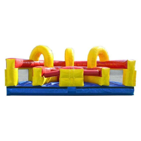 POGO Obstacle Course Red, Yellow, and Blue U-Turn Inflatable Obstacle Course with Blower by POGO 754972309028 3623 Red, Yellow, and Blue U-Turn Inflatable Obstacle Course with Blower