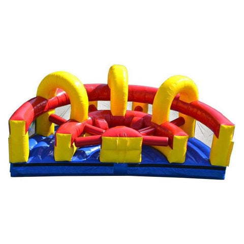 POGO Obstacle Course Red, Yellow, and Blue U-Turn Inflatable Obstacle Course with Blower by POGO 754972309028 3623 Red, Yellow, and Blue U-Turn Inflatable Obstacle Course with Blower