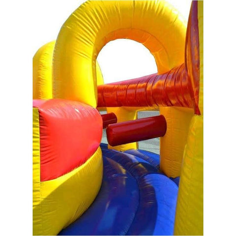 POGO Obstacle Course Red, Yellow, and Blue U-Turn Inflatable Obstacle Course with Blower by POGO 754972309028 3623 Red, Yellow, and Blue U-Turn Inflatable Obstacle Course with Blower