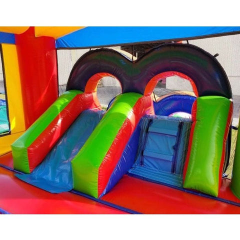 POGO Water Parks & Slides 14.5'H Kids Modern Rainbow Water Slide Bounce House Combo with Blower by POGO 754972338219 1897 14.5'H Kids Modern Rainbow Water Slide Bounce House Combo Blower POGO
