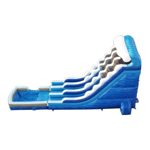 POGO Water Parks & Slides 22' Blue Marble Wave Dual Lane Inflatable Water Slide with Blower and Splash Pool by POGO 18' Purple Marble Inflatable Water Slide with Blower POGO SKU2734-179