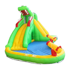 POGO Water Parks & Slides 7.9' Backyard Kids Gator Inflatable Water Slide with Splash Cannon and Pool by POGO 7.4' Backyard Kids Deluxe Inflatable Slide Bouncer Cannon Pool POGO