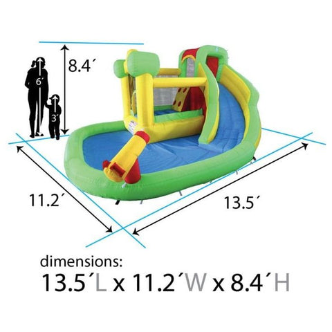 POGO Water Parks & Slides 8.4' Backyard Kids Home Water Park Inflatable Water Slide with Blower by POGO 781880200475 5121 8.4' Backyard Kids Home Water Park Inflatable Water Slide Blower POGO
