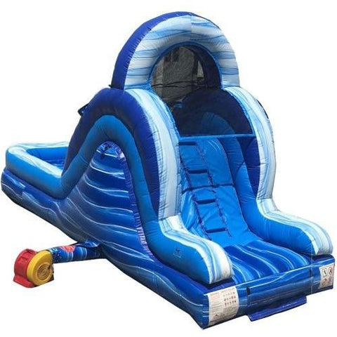POGO Water Slides 12' Blue Marble Rear Entry Wet / Dry Inflatable Slide by POGO 754972307017 7085