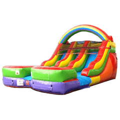 12' Rainbow Double Lane Inflatable Water Slide with Blower by POGO