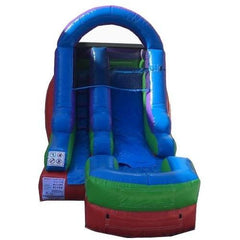 12'H Retro Rainbow Inflatable Water Slide with Blower By POGO