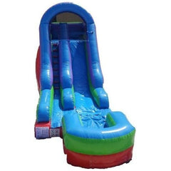 15'H Retro Rainbow Inflatable Water Slide with Blower