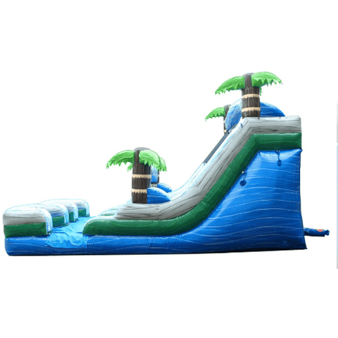 POGO Water Slides 15' Tropical Marble Double Bay Inflatable Water Slide with Blower by POGO 754972373296 7536 15' Tropical Marble Double Bay Inflatable Water Slide Blower POGO
