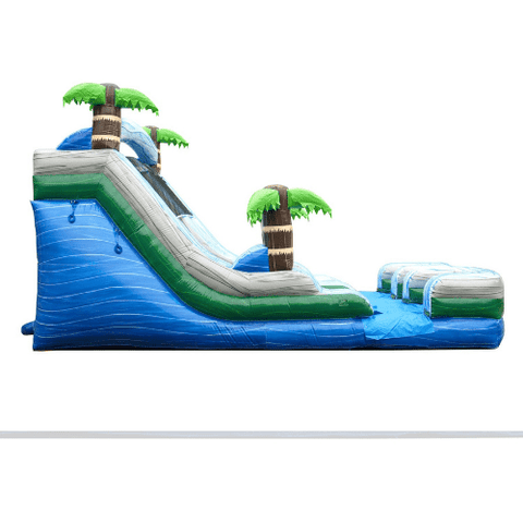 POGO Water Slides 15' Tropical Marble Double Bay Inflatable Water Slide with Blower by POGO 754972373296 7536 15' Tropical Marble Double Bay Inflatable Water Slide Blower POGO