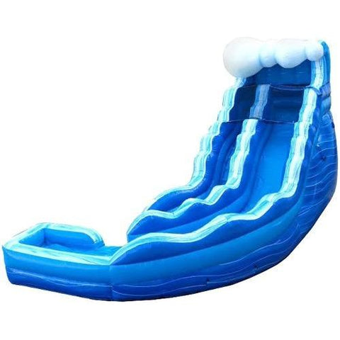 POGO Water Slides 17' Blue Marble Wave Curved Wet / Dry Inflatable Slide by POGO 754972365796 3382