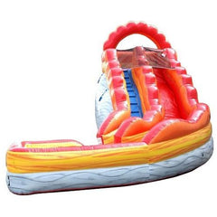 POGO Water Slides 17' Fire Marble Curved Inflatable Water Slide with Blower by POGO 754972366175 7647