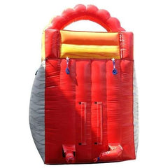 17' Fire Marble Curved Inflatable Water Slide with Blower by POGO