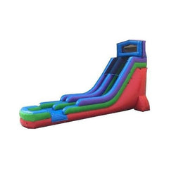 18' Modular Retro Rainbow Inflatable Water Slide with Blower and Monster Truck Panel by POGO