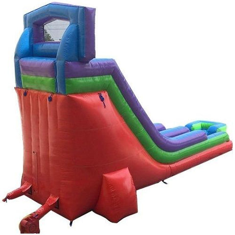 POGO Water Slides 18' Modular Retro Rainbow Inflatable Water Slide with Blower and Monster Truck Panel by POGO 7497 18' Modular Retro Rainbow Inflatable Water Slide Monster Truck Panel