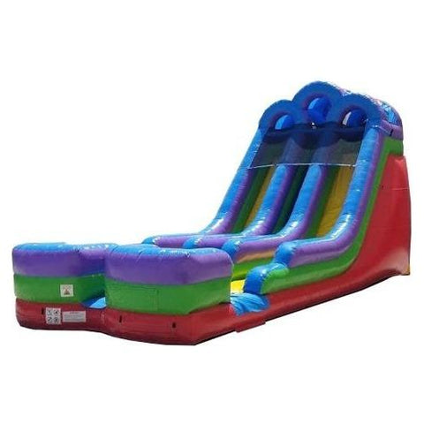POGO Water Slides 18' Retro Rainbow Double Bay Inflatable Water Slide with Blower by POGO 754972359320 2745 18' Retro Rainbow Double Bay Inflatable Water Slide with Blower POGO