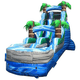 18' Tropical Marble Wet / Dry Inflatable Slide by POGO