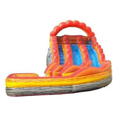 POGO Water Slides 19' Fire Marble Double Lane Curved Inflatable Water Slide with Blower by POGO 754972365789 5870 19' Fire Marble Double Lane Curved Inflatable Water Slide with Blower