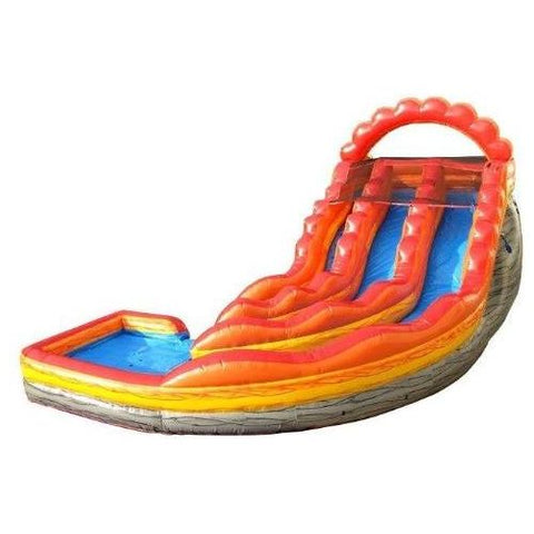 POGO Water Slides 19' Fire Marble Double Lane Curved Inflatable Water Slide with Blower by POGO 754972365789 5870 19' Fire Marble Double Lane Curved Inflatable Water Slide with Blower