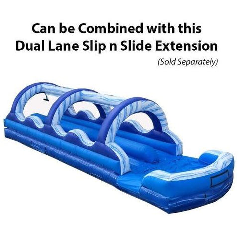 POGO Water Slides 22' Blue Marble Wave Dual Lane Inflatable Water Slide with Blower by POGO 754972324861 2788 22' Blue Marble Wave Dual Lane Inflatable Water Slide Blower POGO