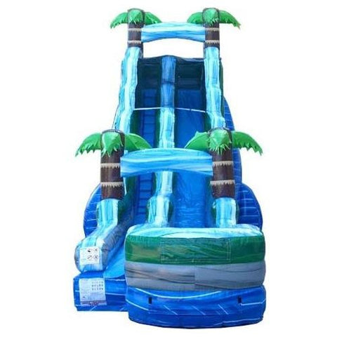 POGO Water Slides 22' Tropical Blue Marble Inflatable Water Slide with Blower by POGO 754972360975 3376 22' Tropical Blue Marble Inflatable Water Slide with Blower POGO 3376