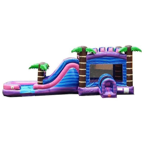 POGO Water Slides Mega Tropical Purple Marble Water Slide Bounce House Combo with Blower by POGO 754972360562 3208 Mega Tropical Purple Marble Water Slide Bounce House Combo with Blower