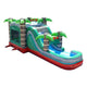 Mega Tropical Red Marble Water Slide Bounce House Combo with Blower