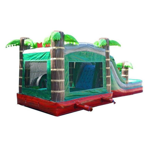 POGO Water Slides Mega Tropical Red Marble Water Slide Bounce House Combo with Blower by POGO 754972360807 3356 Mega Tropical Red Marble Water Slide Bounce House Combo with Blower