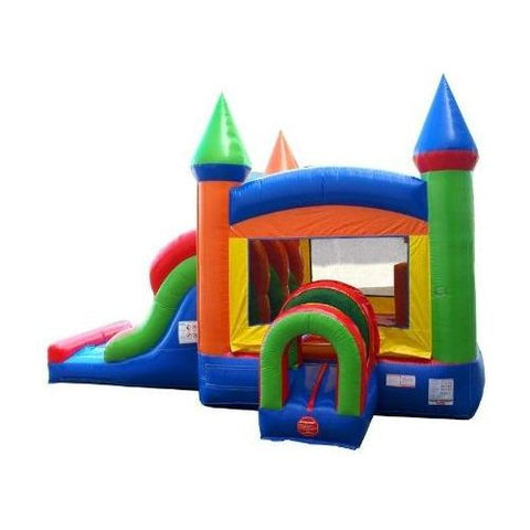 POGO WET N DRY COMBOS Kids Modern Rainbow Bounce House and Double Lane Slide Combo with Blower by POGO 754972356060 2480 Kids Modern Rainbow Bounce House and Double Lane Slide Combo w Blower