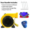 Image of POGO WET N DRY COMBOS Kids Orange Bounce House and Double Lane Slide Combo with Blower by POGO 754972356312 2479 Kids Orange Bounce House and Double Lane Slide Combo with Blower POGO