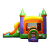 Image of POGO WET N DRY COMBOS Kids Orange Bounce House and Double Lane Slide Combo with Blower by POGO 754972356312 2479 Kids Orange Bounce House and Double Lane Slide Combo with Blower POGO