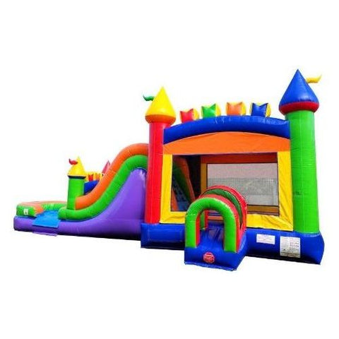 POGO Wet N Dry Combos Mega Modern Rainbow Water Slide Bounce House Combo with Blower by POGO 754972338240 6960