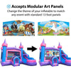 Image of POGO WET N DRY COMBOS Modular Pink Castle Water Slide Bounce House Combo with Blower by POGO 754972338295 7001