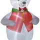 7' Gemmy Airblown Inflatable Polar Bear Wearing Red Vest