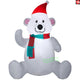 3.5' Gemmy Airblown Inflatable Christmas Polar Bear w/ Santa Hat & Scarf