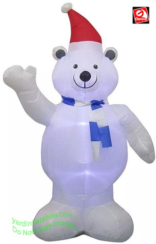 6 1/2' Gemmy Airblown Inflatable Christmas Polar Bear