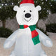 3 1/2' Gemmy Airblown Inflatable Polar Bear Wearing Santa Hat