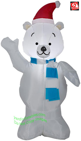 4' Gemmy Airblown Inflatable Christmas Polar Bear