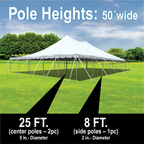 50' x 60' Premium Sectional Canopy Pole Party Tent - White