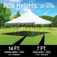 Premium Canopy Pole Tent Trio, 20x20 - 20x30 - 20x40