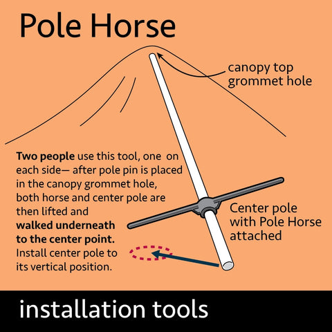 Steel Pole Horse for Tent Leverage