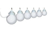 Image of 8 Globe Light Set - White with White Curly Cord