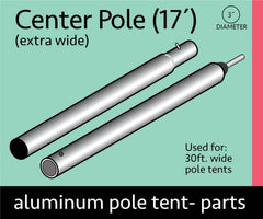 17' Heavy Duty Anodized Aluminum Center Tent Pole (2 Piece)