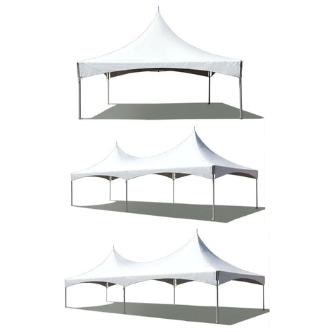Premium High Peak Frame Canopy Tent Trio, White