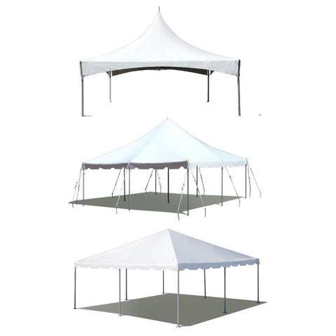 20' x 20' Premium Canopy Tent Trio, White