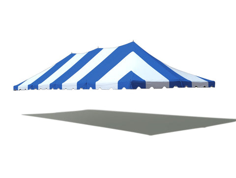 20' x 40' Premium Pole Party Tent Top - Blue and White