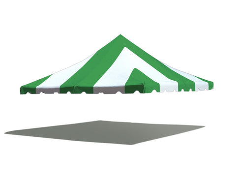 20' x 20' Premium Pole Party Tent Top - Green and White