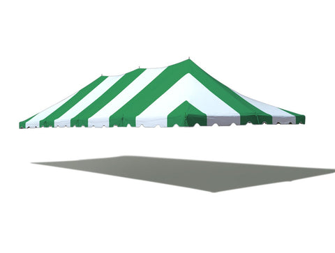 20' x 40' Premium Pole Party Tent Top - Green and White