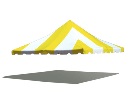 20' x 20' Premium Pole Party Tent Top - Yellow and White
