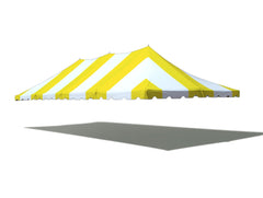 20' x 40' Premium Pole Party Tent Top - Yellow and White